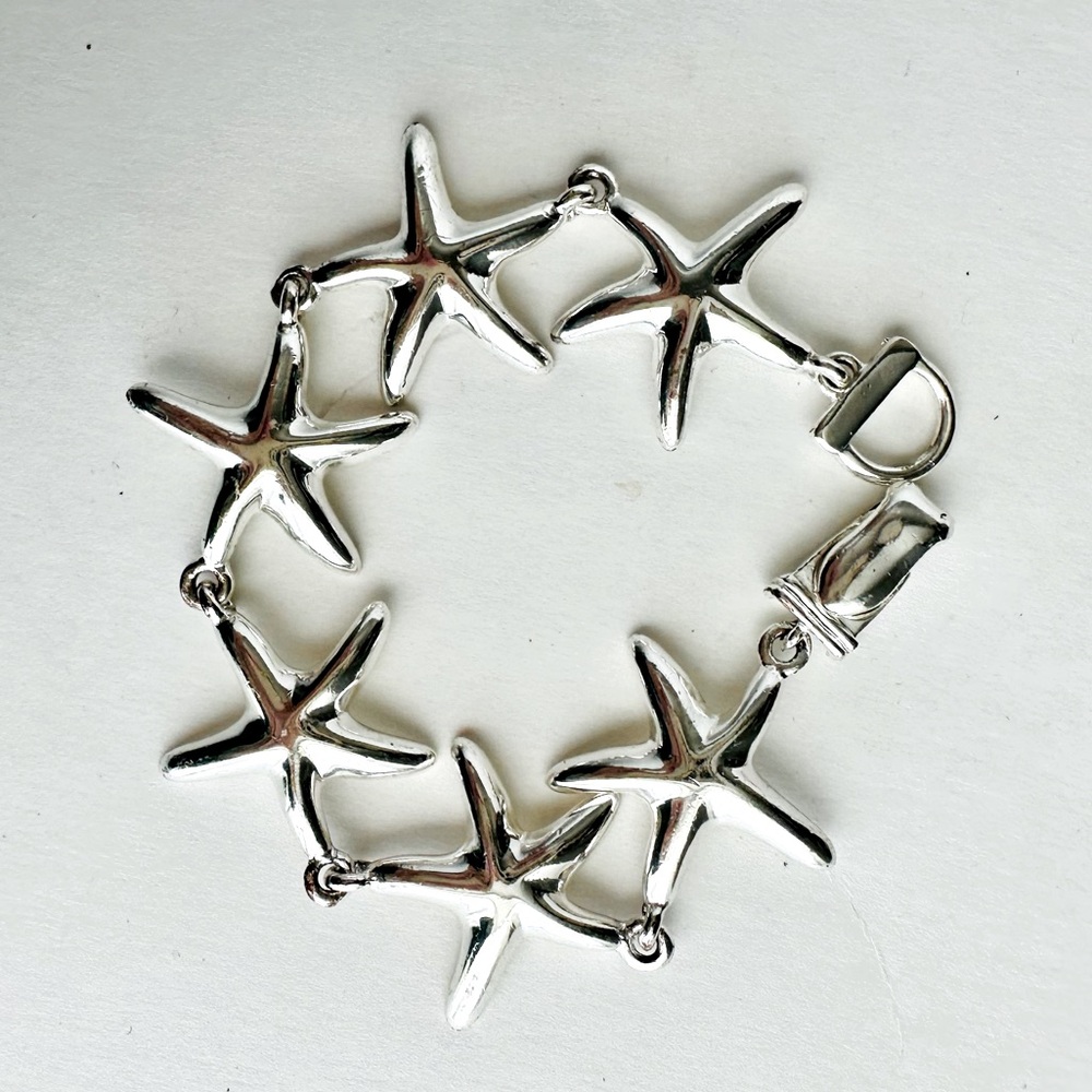 Starfish Ocean Silver-Tone Bracelet w Magnetic Clasp